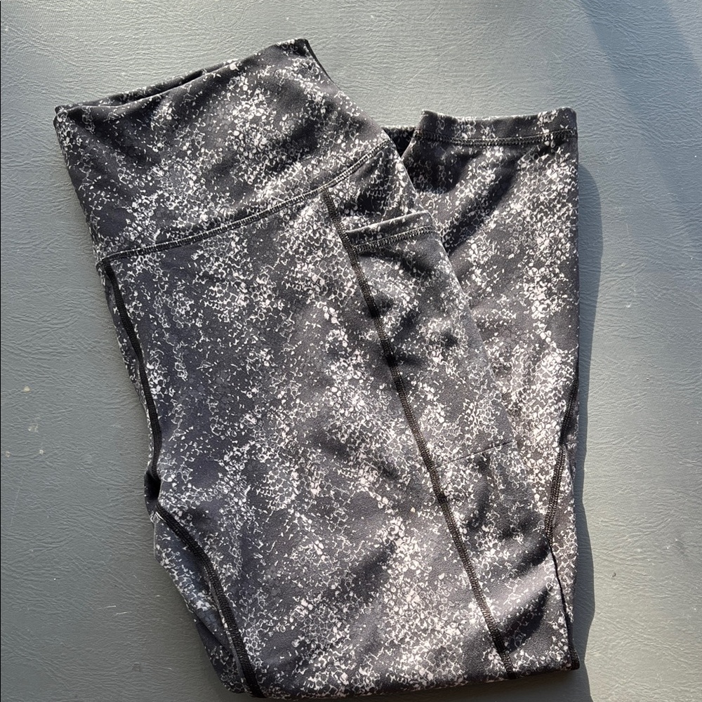 RBX Black and White Speckled High-Waist Leggings